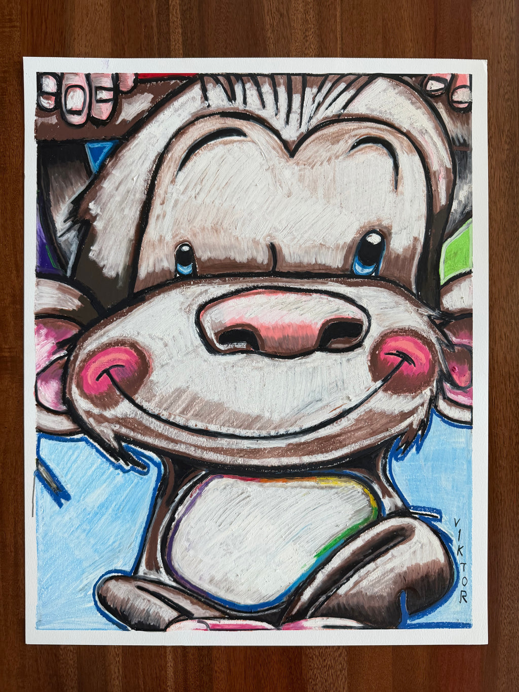 Monkeying Around - Original oil pastels artwork 19x24” (video attached)