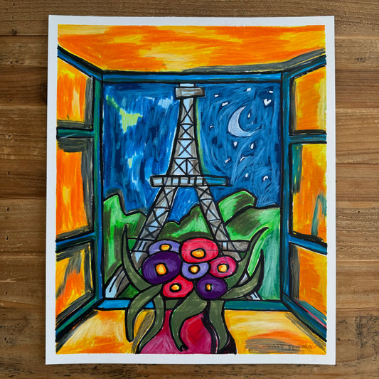 Eiffel Tower - ORIGINAL  14x17"