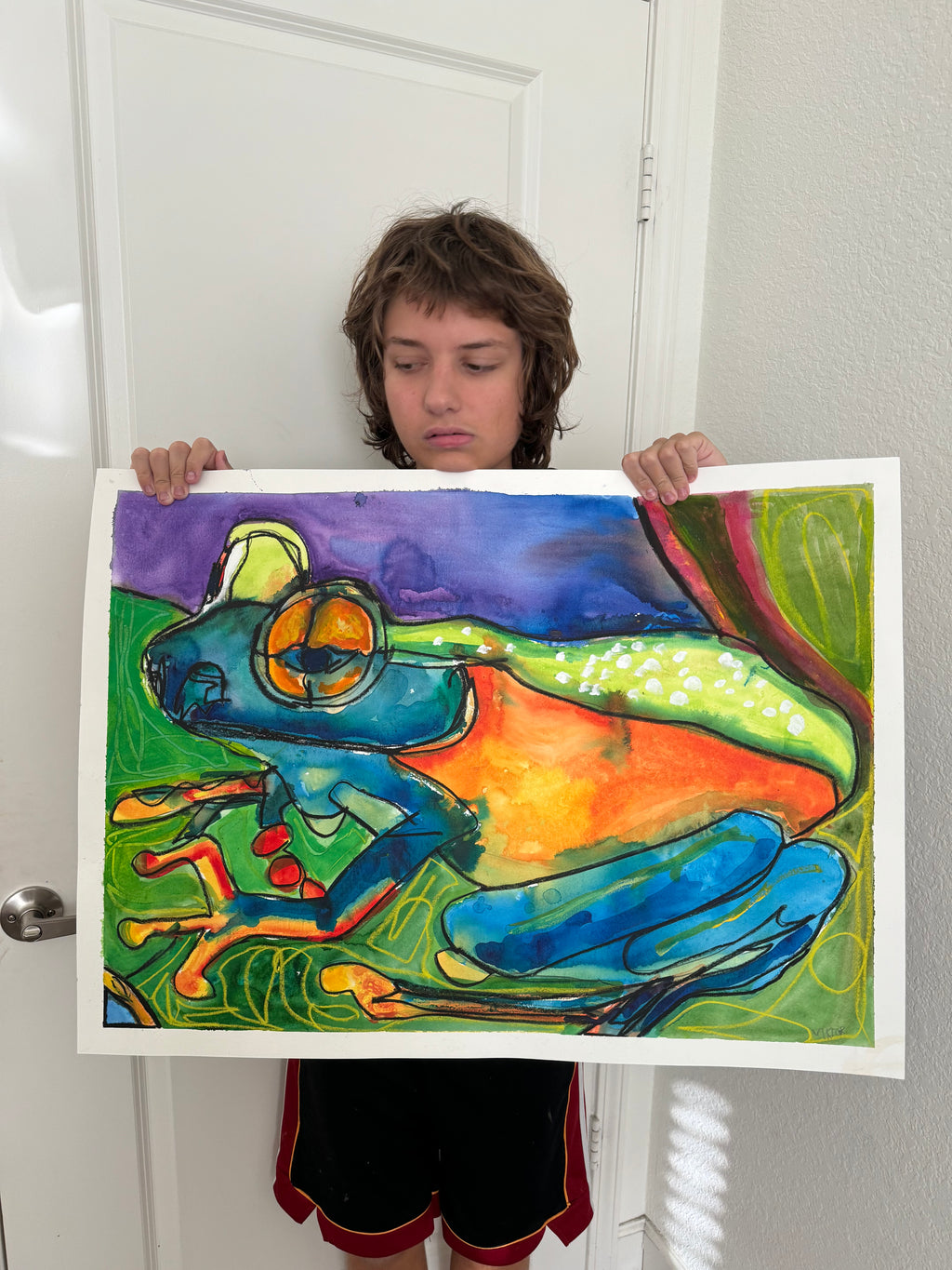 Watercolor Frog II - ORIGINAL 22x30” (video attached)
