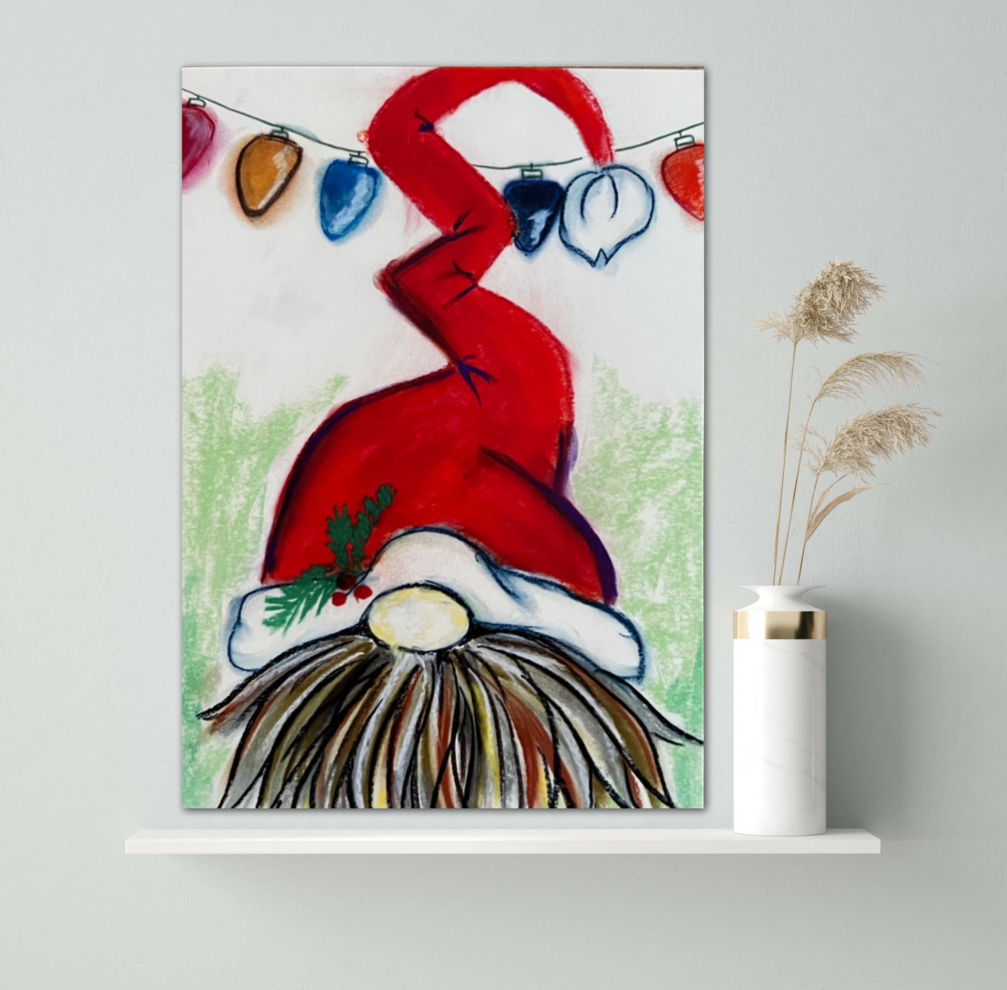 Santa Gnome - fine prints and canvas prints in more size