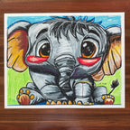 PelleFant - ORIGINAL OIL PASTEL ARTWORK - 24x19" (video attached)