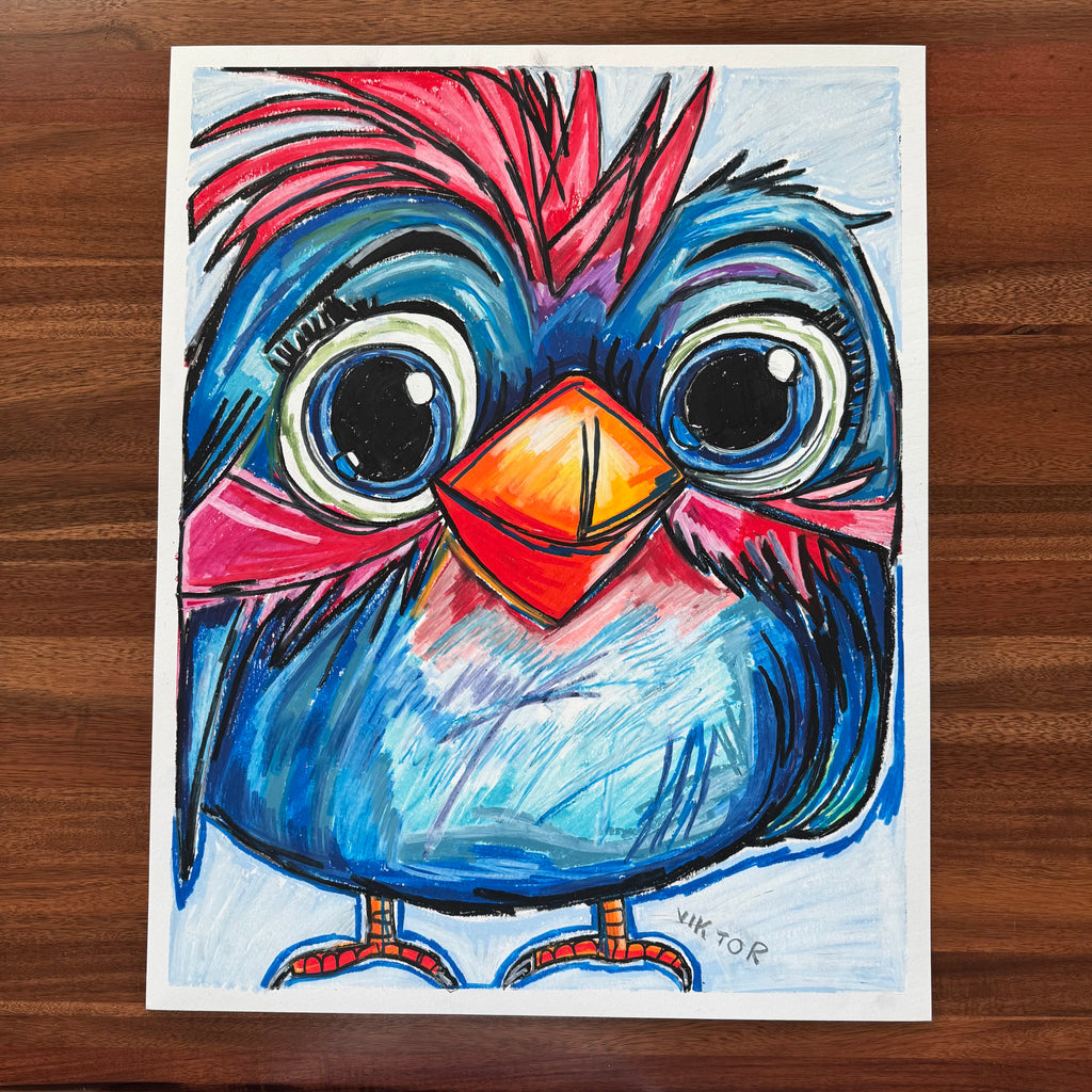 Bluella - ORIGINAL OIL PASTEL ARTWORK - 19x24" (video attached)