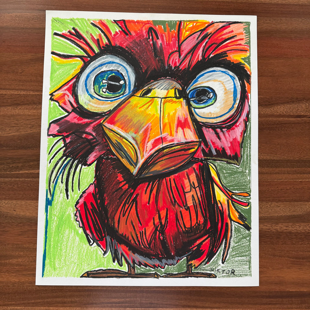 Freddy - ORIGINAL OIL PASTEL ARTWORK - 19x24" (video attached) - Vichy's Art