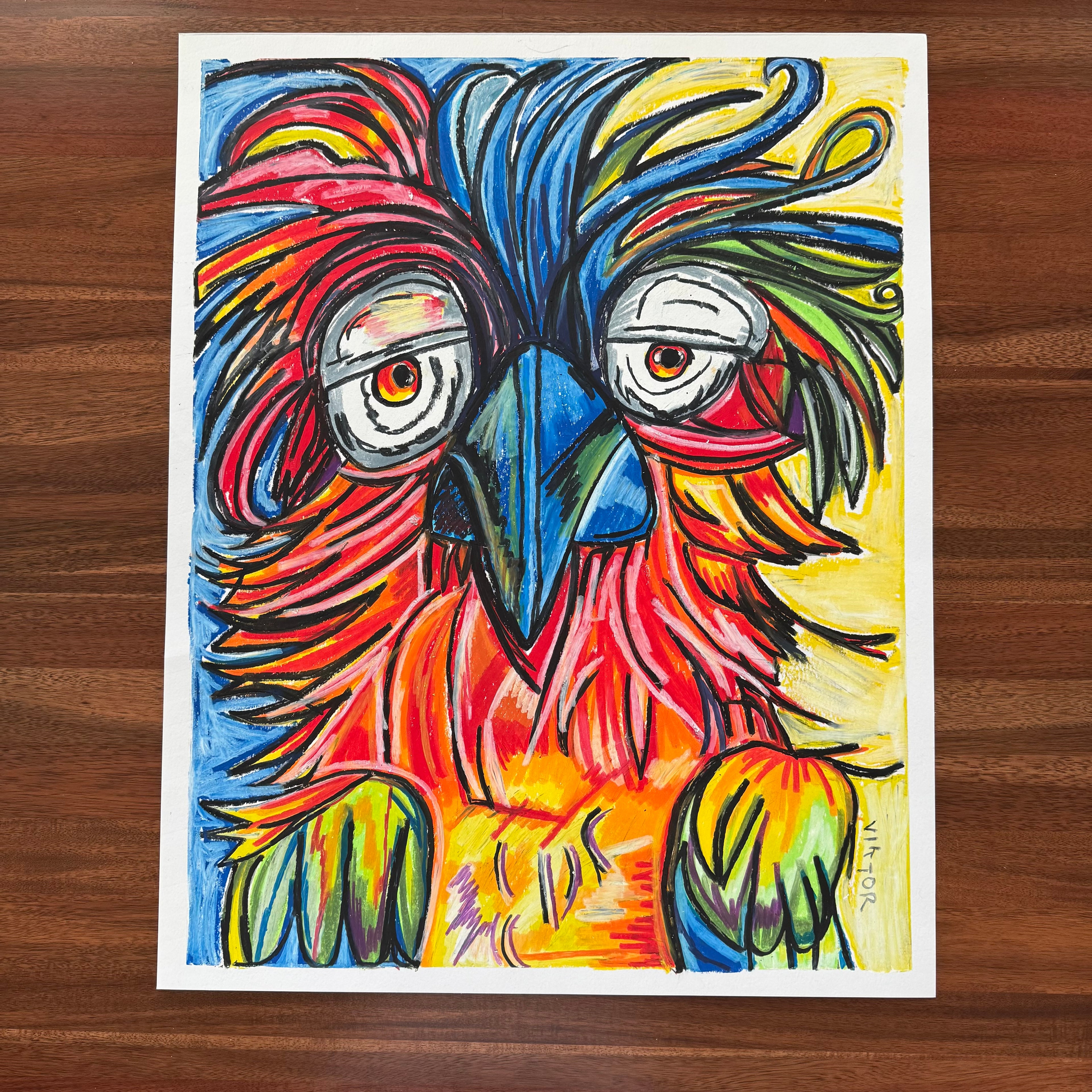 Floyd - ORIGINAL OIL PASTEL ARTWORK - 19x24" (video attached)