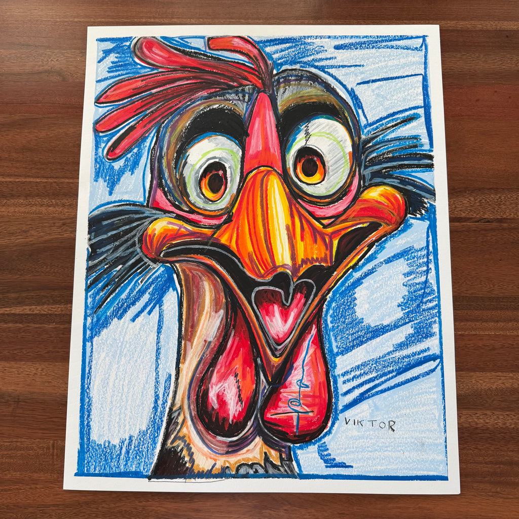 Chookie - ORIGINAL OIL PASTEL ARTWORK - 19x24" (video attached)