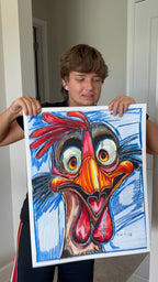 Chookie - ORIGINAL OIL PASTEL ARTWORK - 19x24" (video attached)