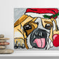 Santa Bulldog - Art Prints