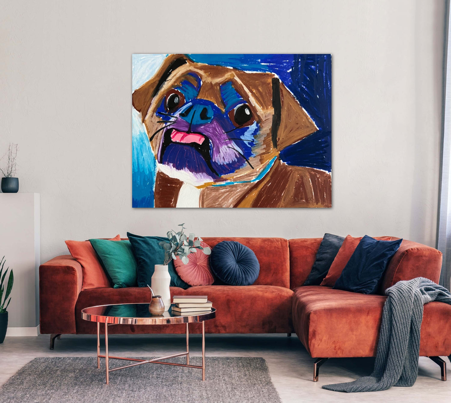 The Blue Puppy - Print, Poster or Stretched Canvas Print in more sizes