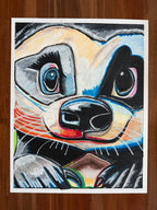 Badger  - ORIGINAL OIL PASTEL ARTWORK - 19x24" (video attached)