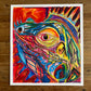 The Colorful Iguana - ORIGINAL OIL PASTEL - 17x19”