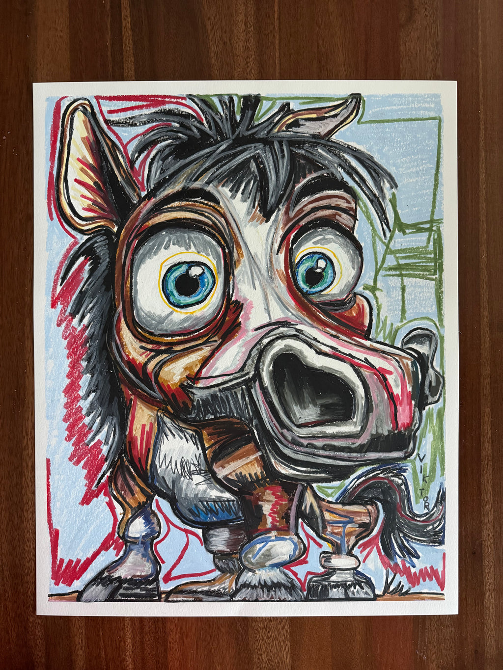 LOLLIPOP - ORIGINAL OIL PASTEL ARTWORK - 19x24" (video attached)