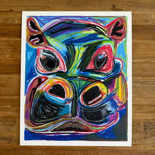 The Baby Hippo - ORIGINAL  14x17”