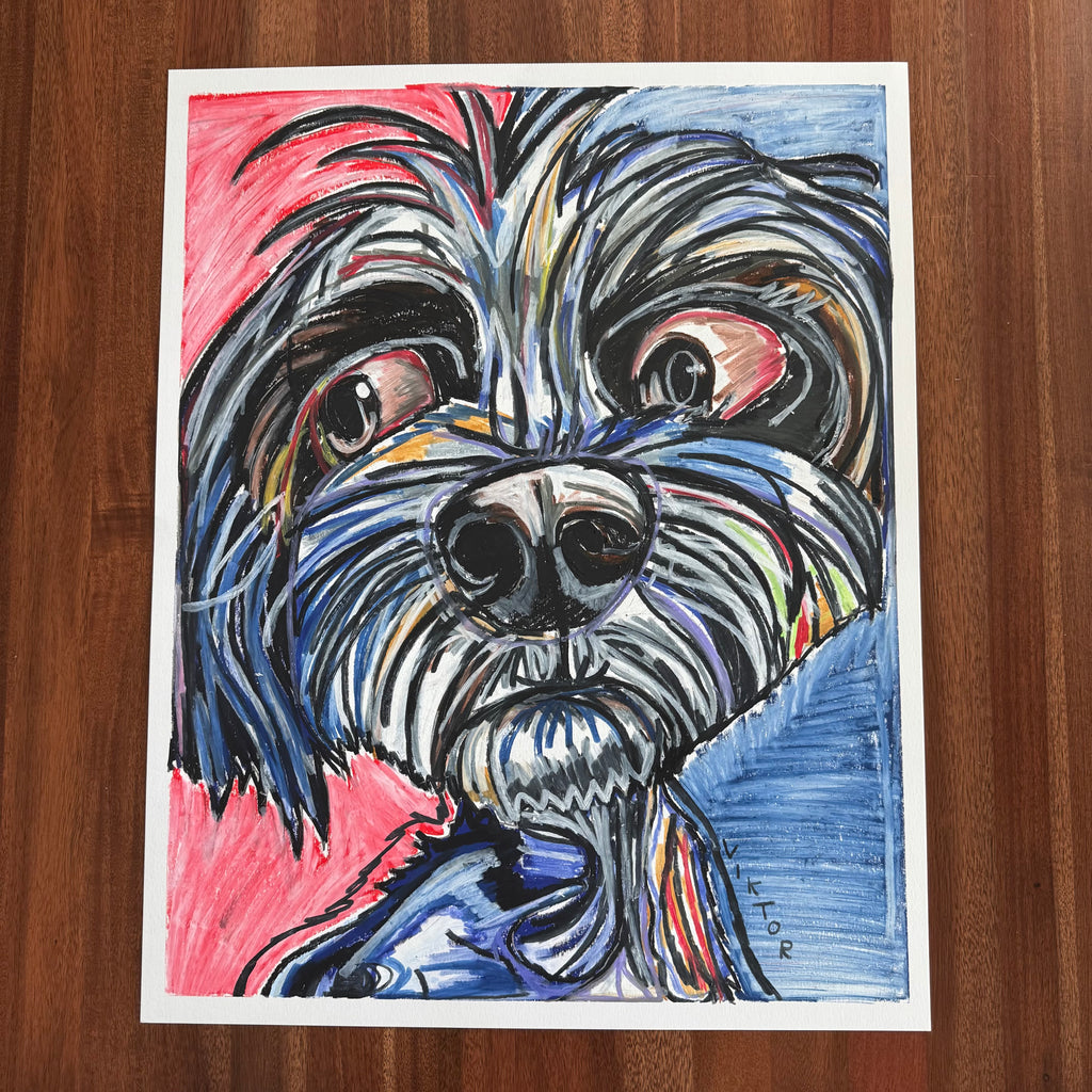 Sneaky Stanley - ORIGINAL OIL PASTEL ARTWORK - 19x24" (video attached)