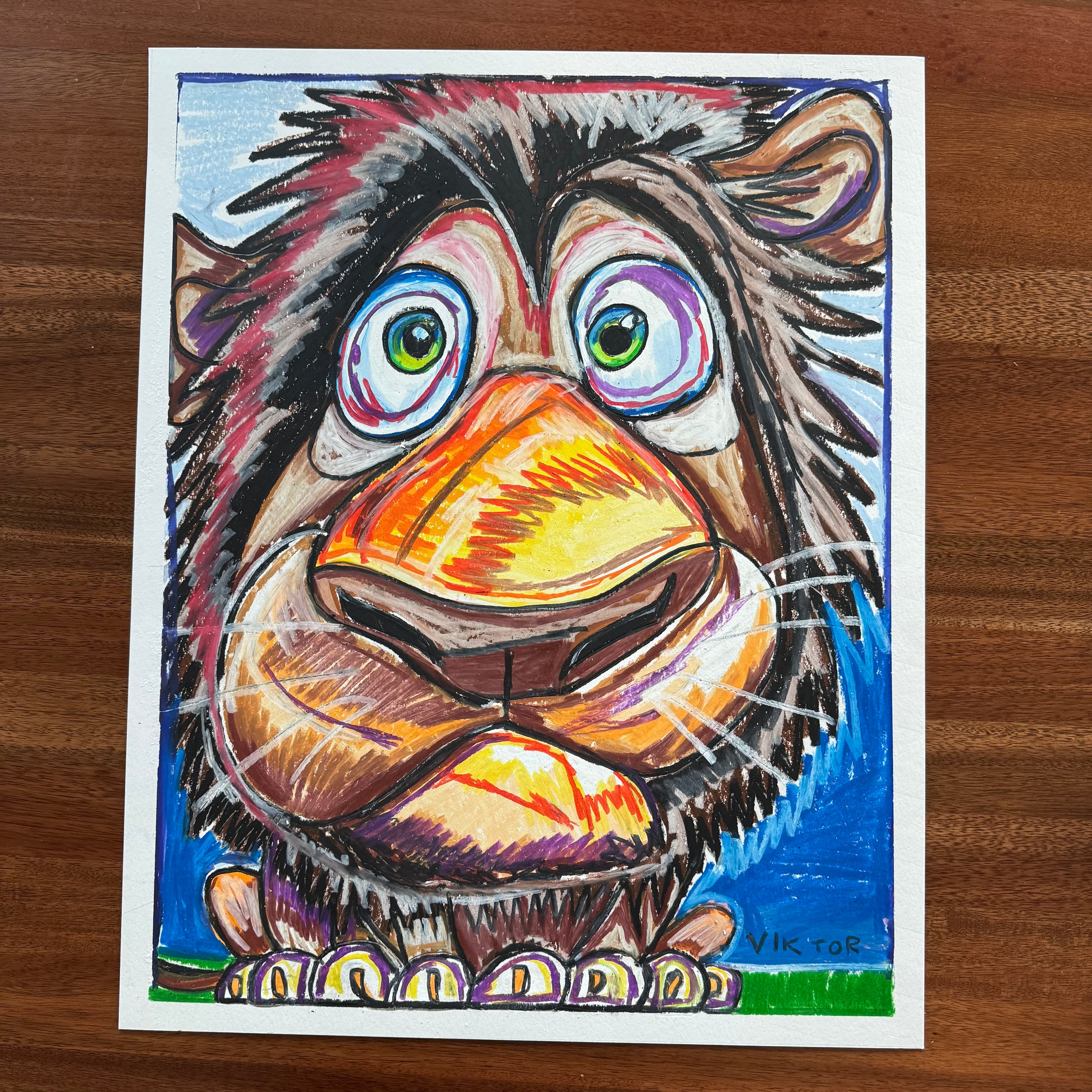 Lenny - ORIGINAL OIL PASTEL ARTWORK - 16x20"
