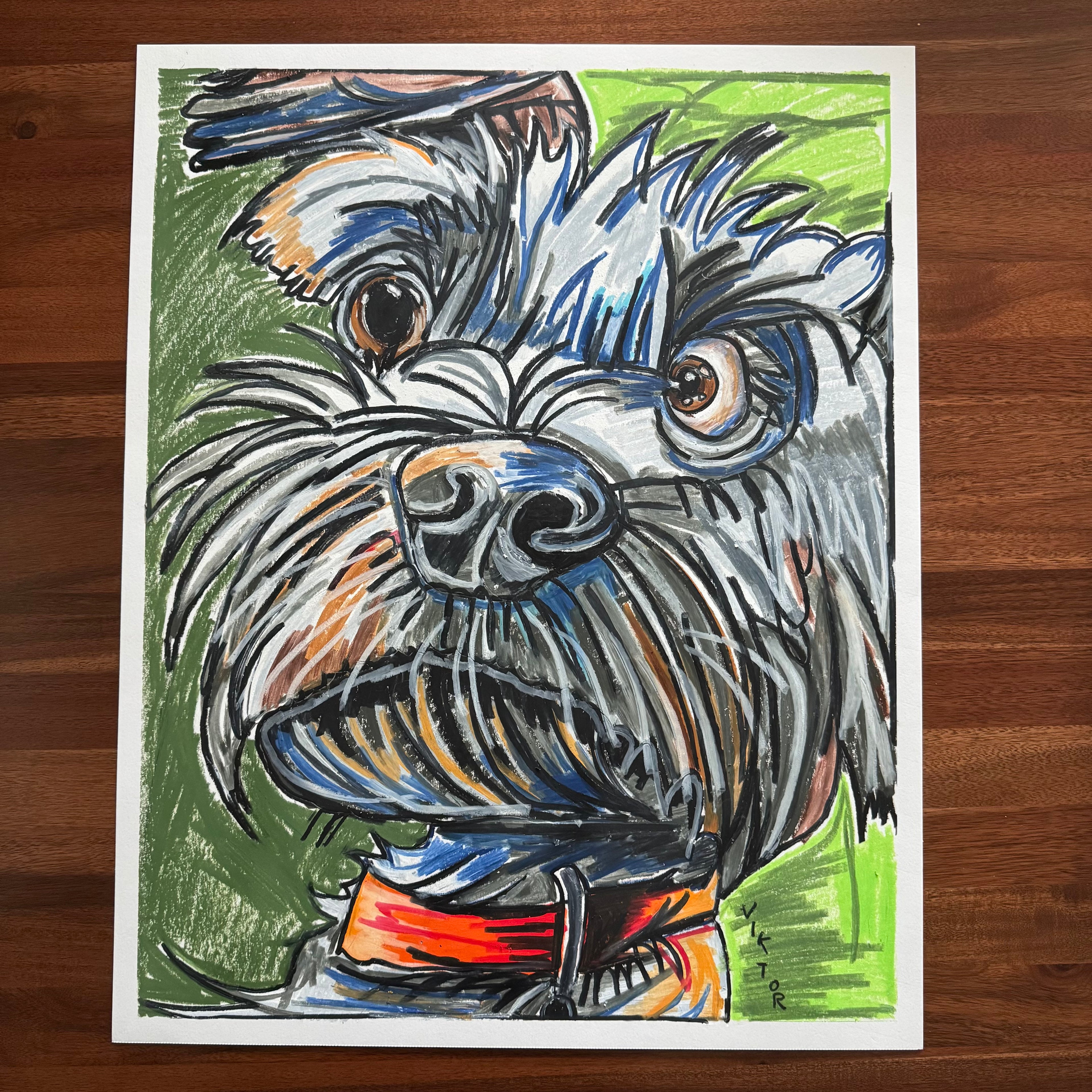 Sneaky Snyder - ORIGINAL OIL PASTEL ARTWORK - 19x24" (video attached)