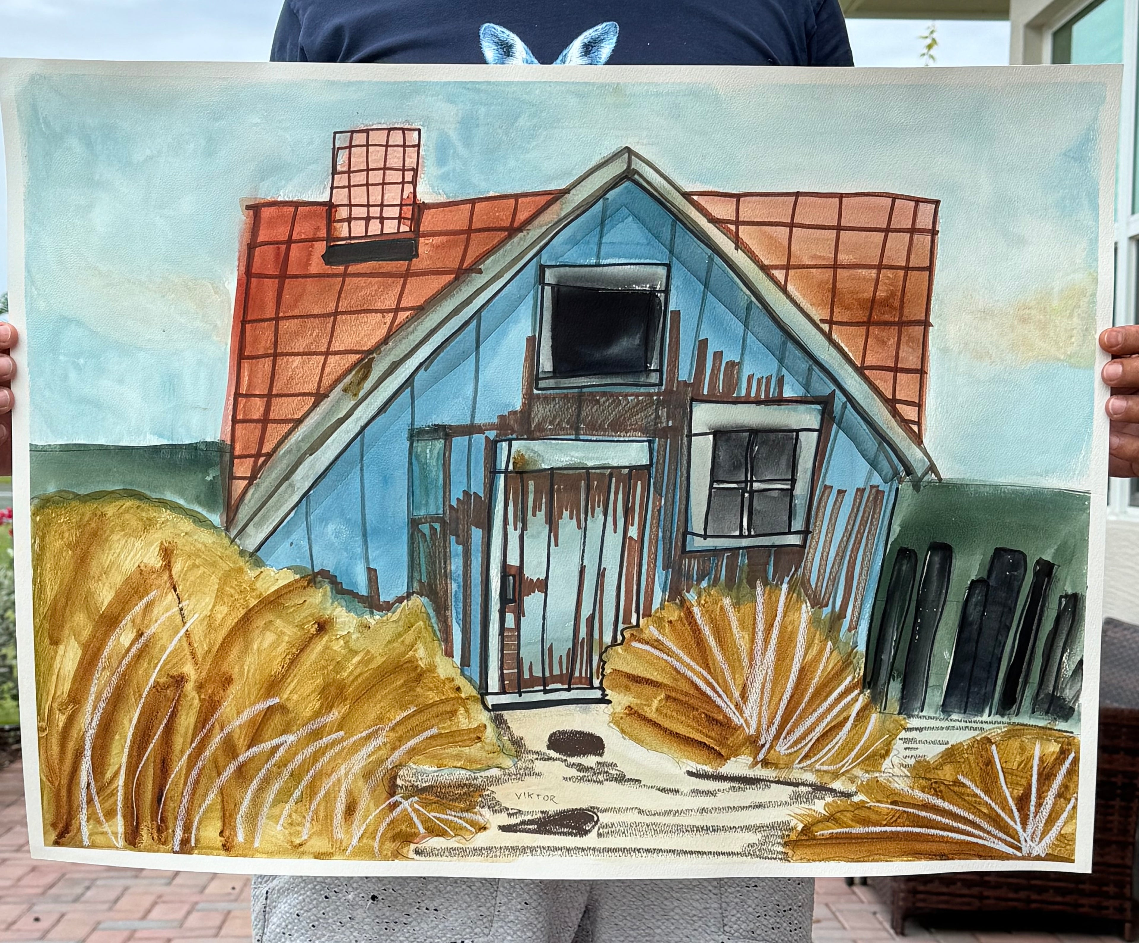 Beach House I - ORIGINAL Watercolor artwork 22x30”