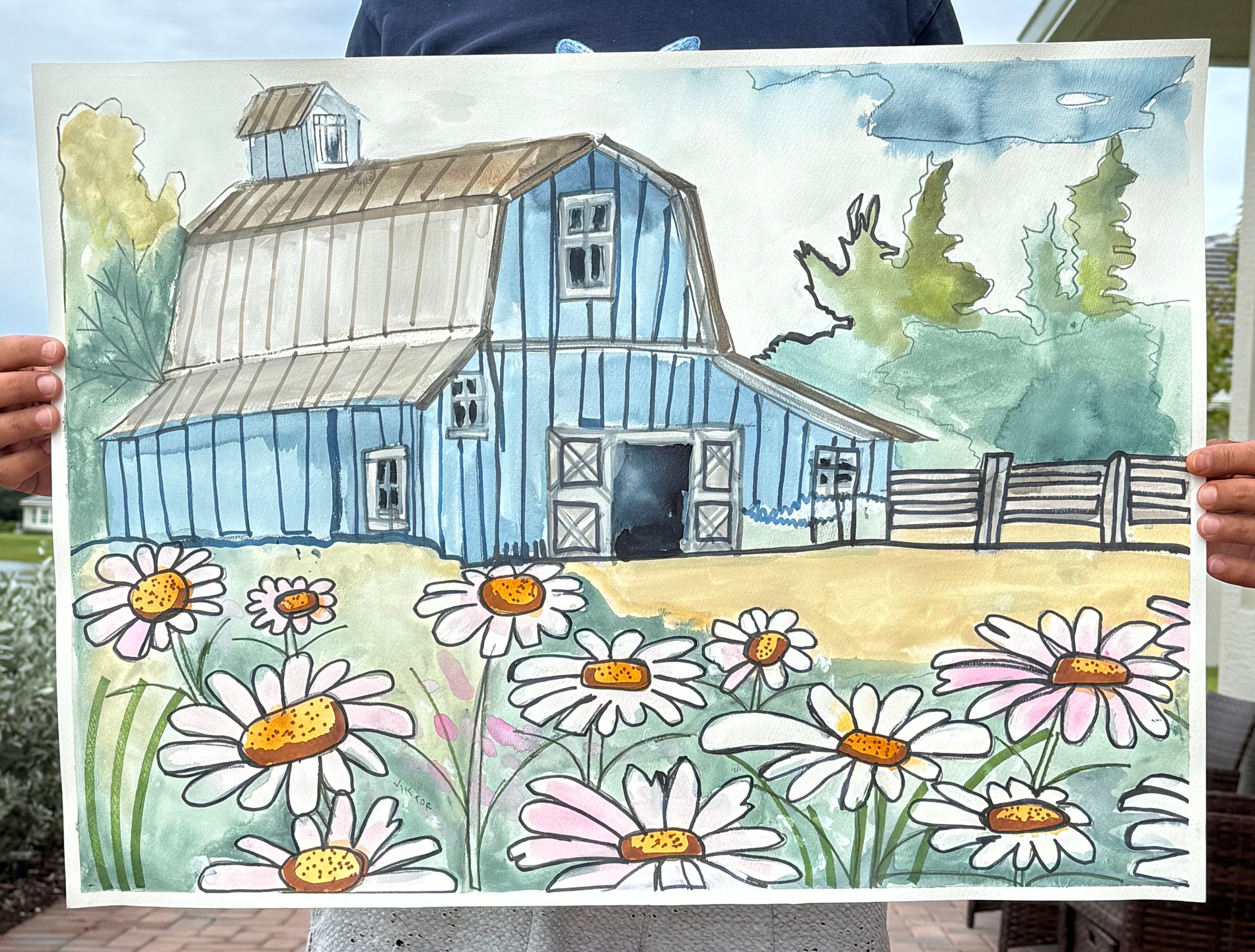 Daisy - ORIGINAL Watercolor artwork 22x30”