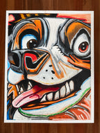 Orange Crush  - ORIGINAL OIL PASTEL ARTWORK - 19x24" (video attached)