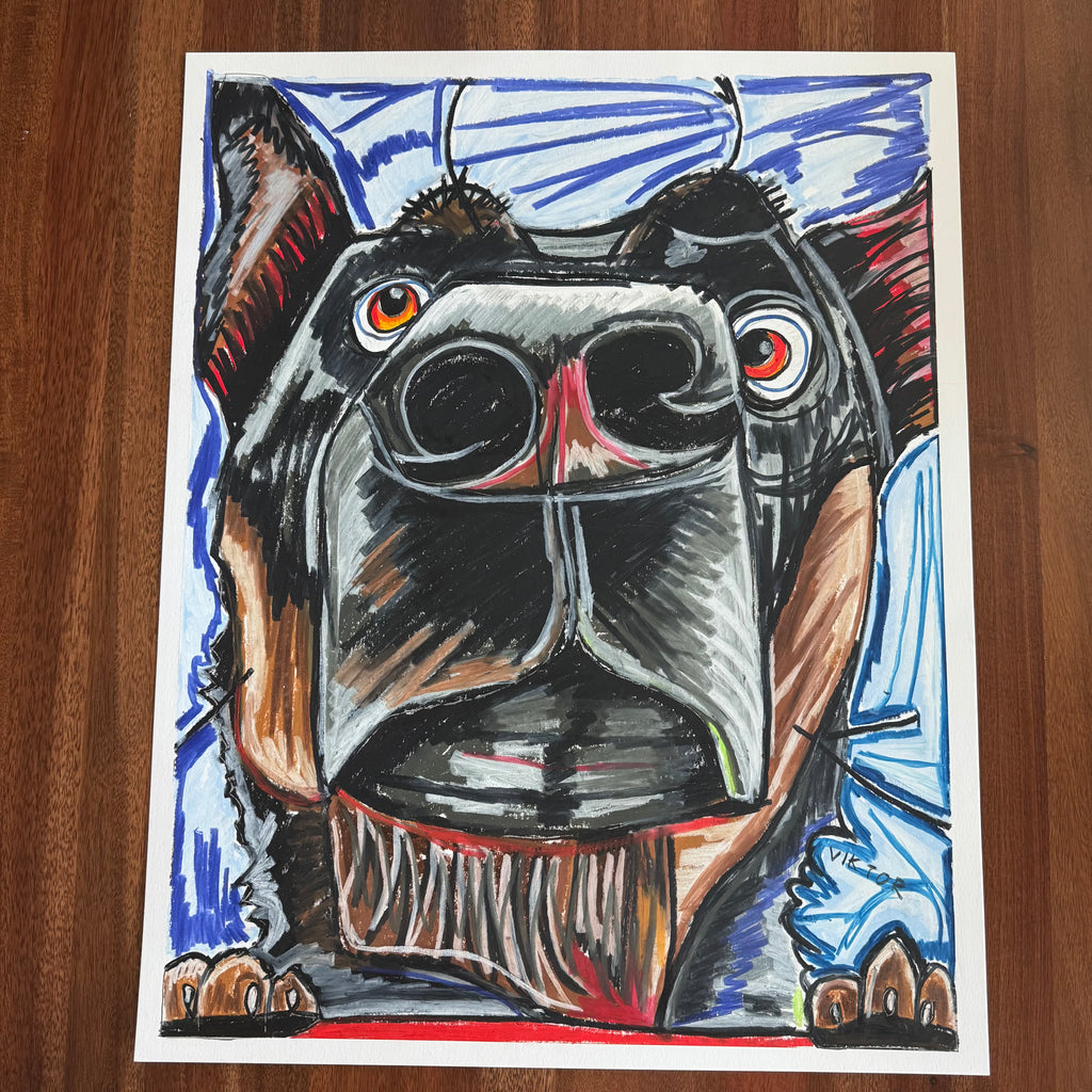 Klaus The German - ORIGINAL OIL PASTEL ARTWORK - 19x24" (video attached)
