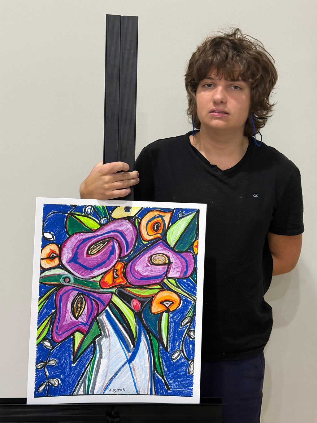 Purple Flowers - ORIGINAL 16x19"