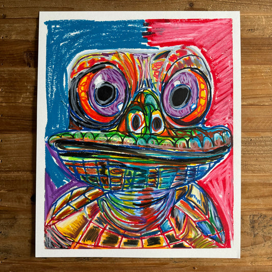 Colorful Turtle - ORIGINAL  14x17”