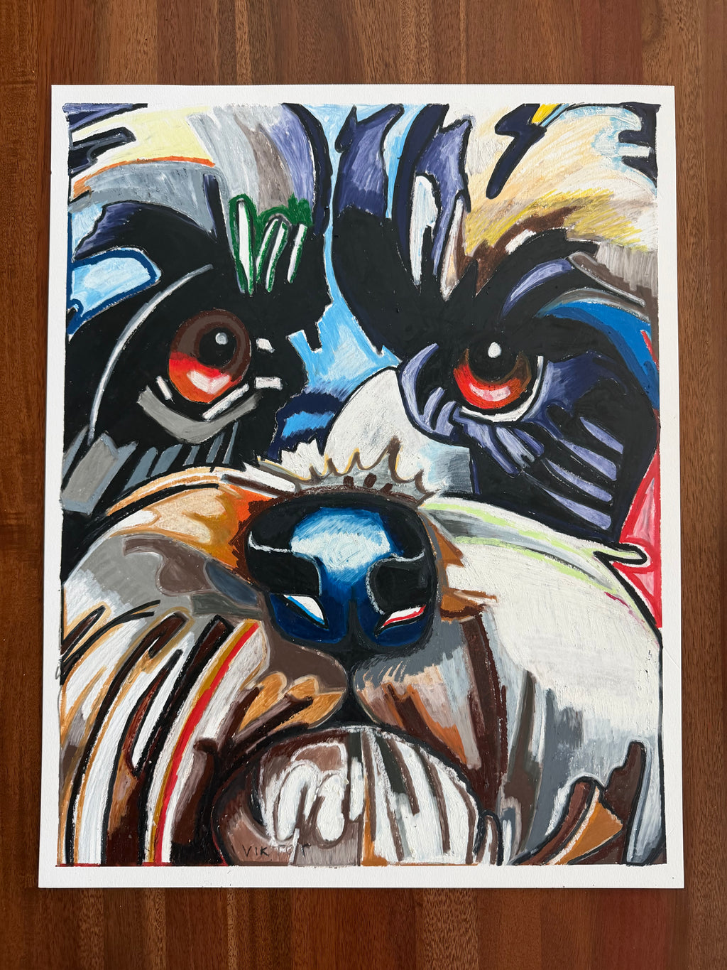 Gizmo  - ORIGINAL OIL PASTEL ARTWORK - 19x24" (video attached)