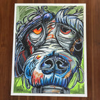 Portugese Water Dog - ORIGINAL OIL PASTEL ARTWORK - 19x24" (video attached)