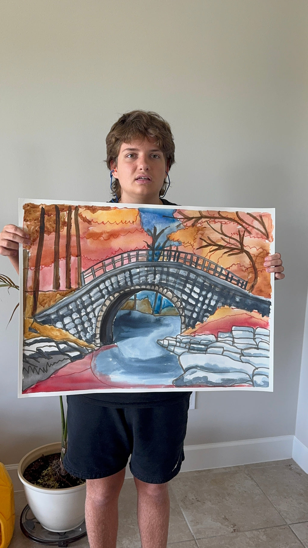 Bridge II - ORIGINAL Watercolor artwork 22x30”