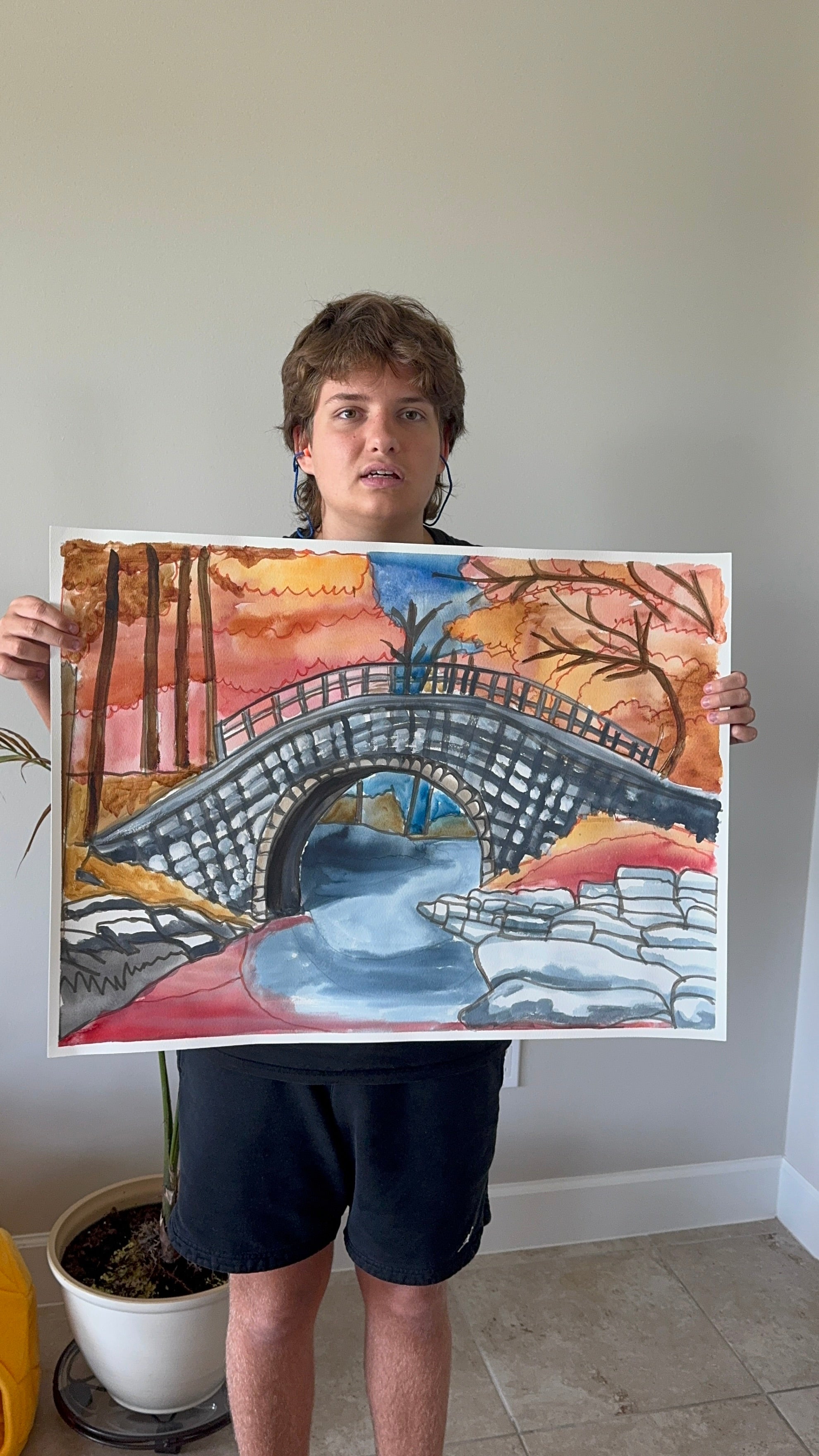 Bridge II - ORIGINAL Watercolor artwork 22x30”