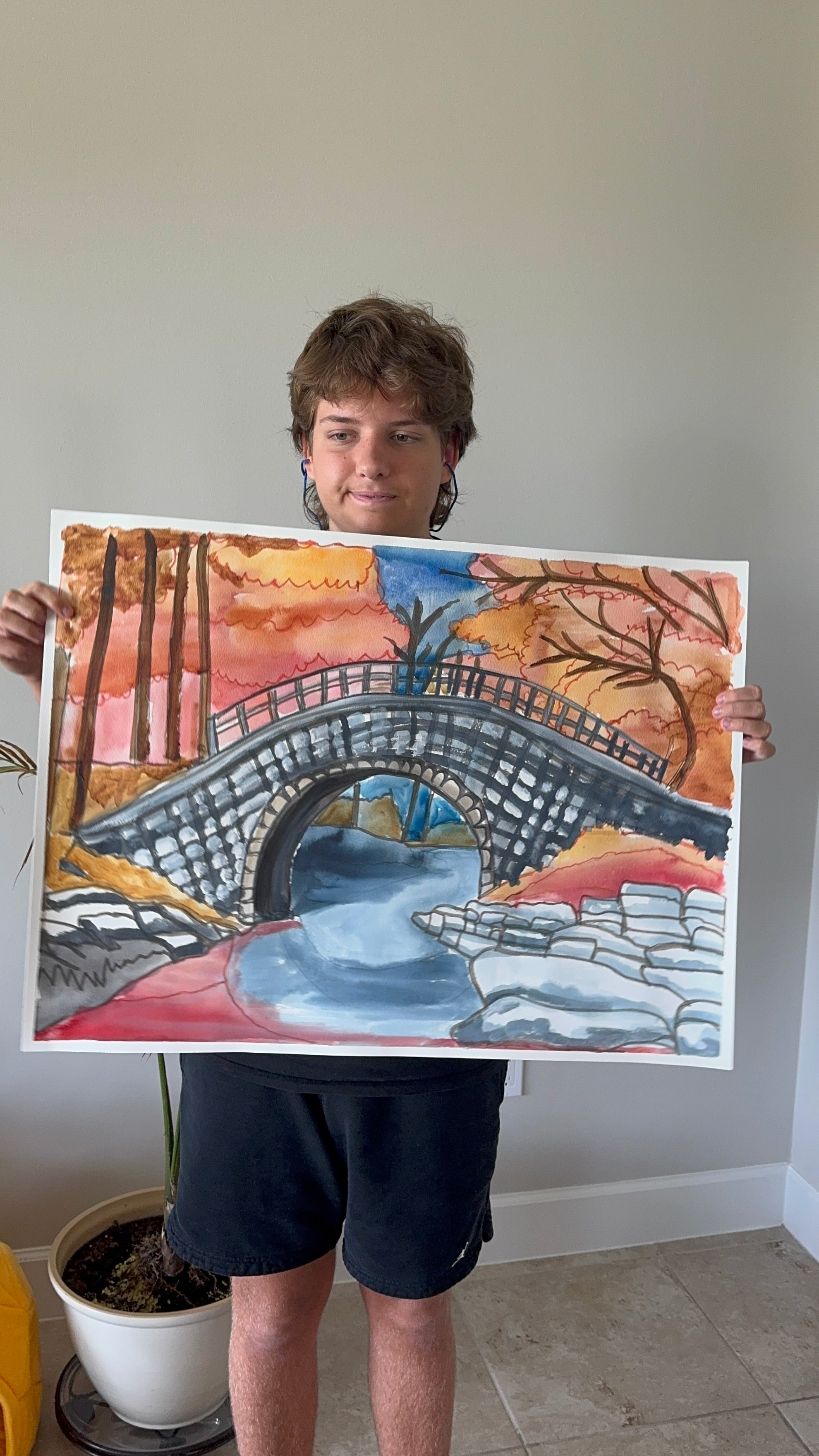 Bridge II - ORIGINAL Watercolor artwork 22x30”