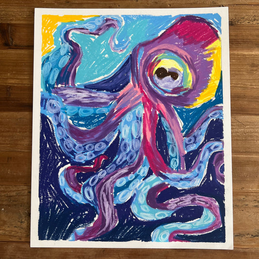 The Purple Octopus - ORIGINAL  14x17”