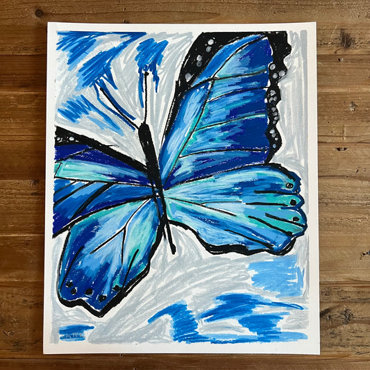 The Blue Butterfly - ORIGINAL  14x17”