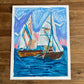 The Sailboats - ORIGINAL OIL PASTEL