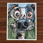 Funny Dalmatian - ORIGINAL OIL PASTEL ARTWORK - 19x24" (video attached)