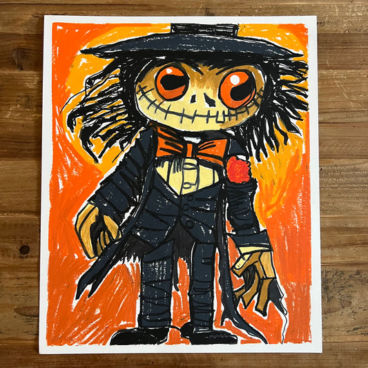 Spooky Scarecrow - ORIGINAL 14x17”