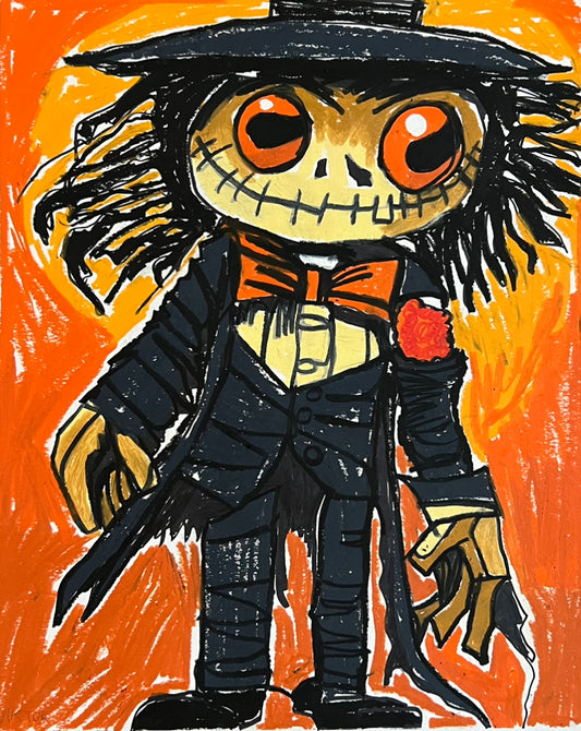 Spooky Scarecrow - ORIGINAL 14x17”