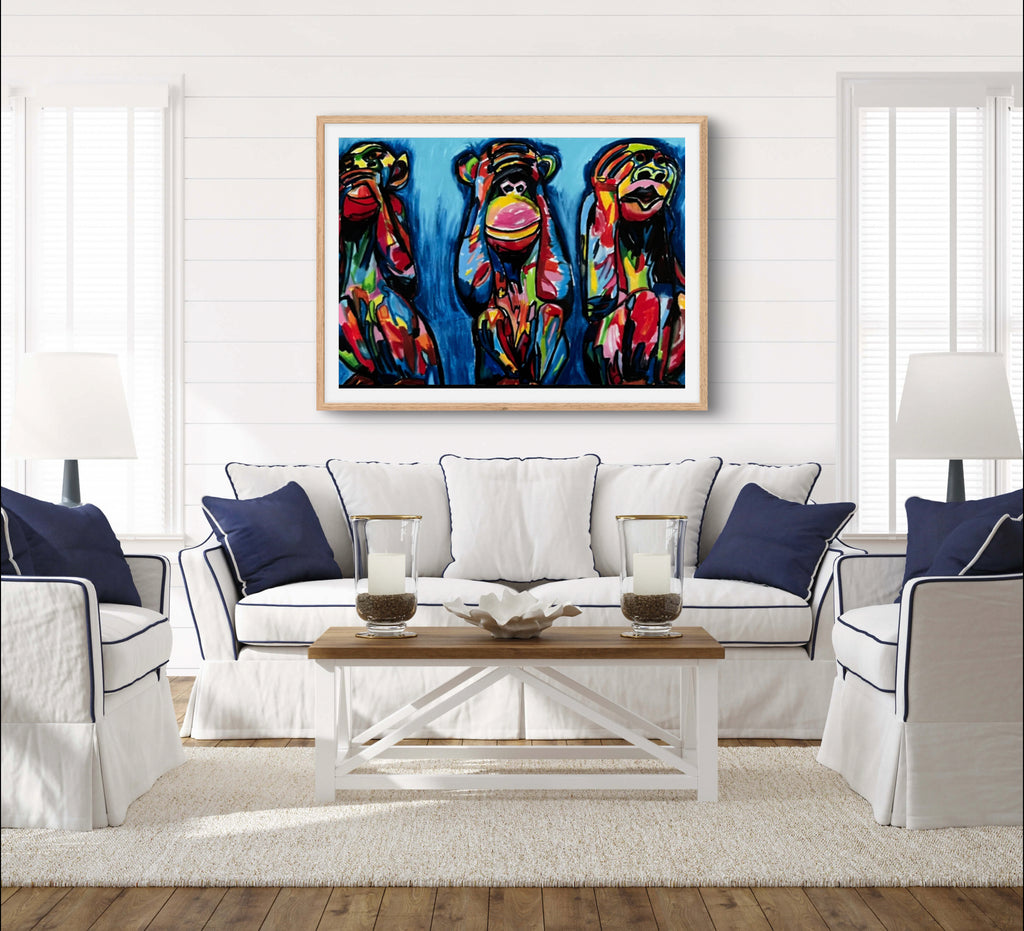 Wise Monkeys - Art Prints - Vichy's Art