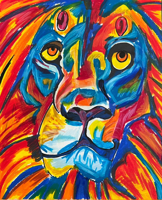 Colorful Lion - Print, Poster or Stretched Canvas Print in more sizes