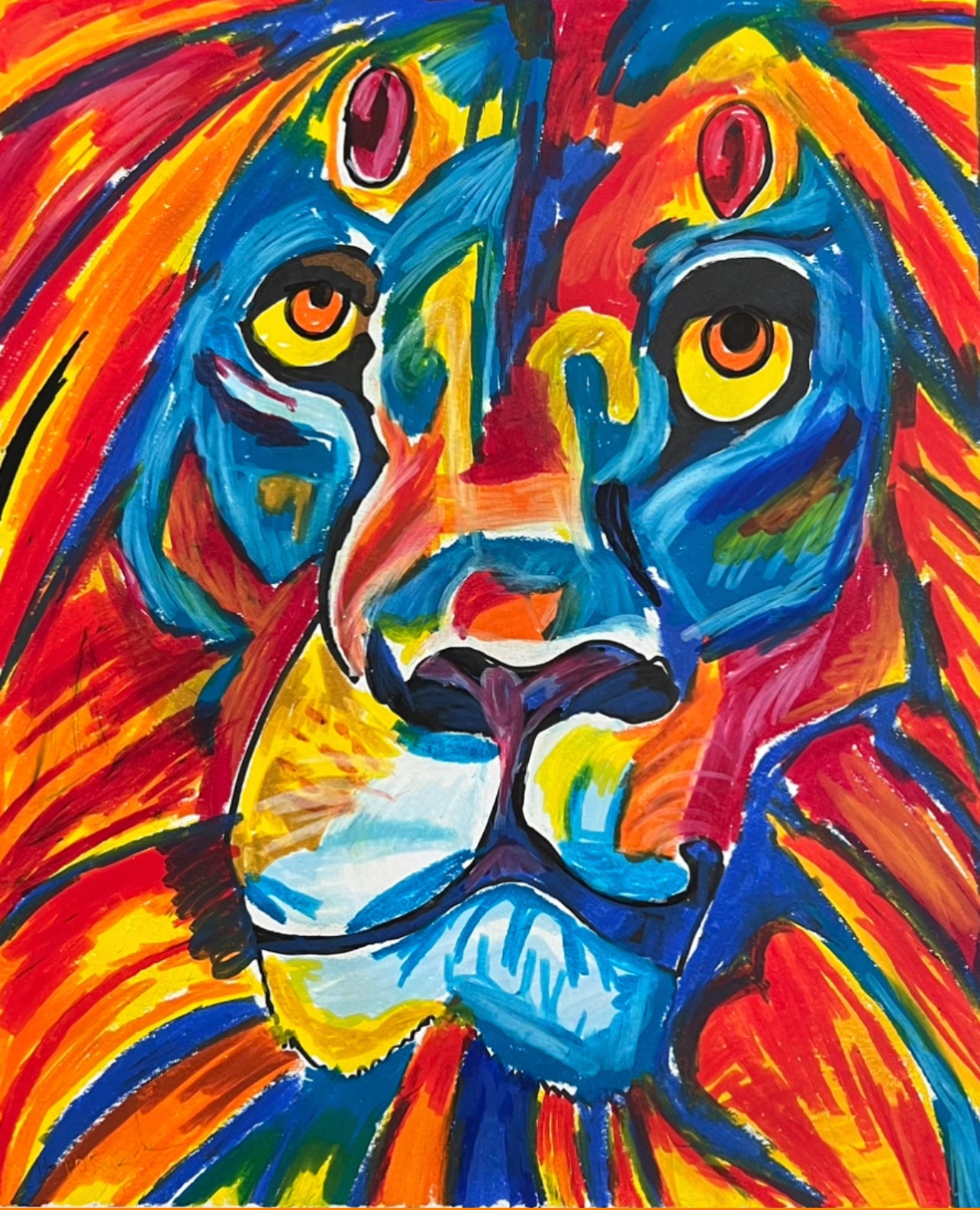 Leo, The Colorful Lion - Art Prints