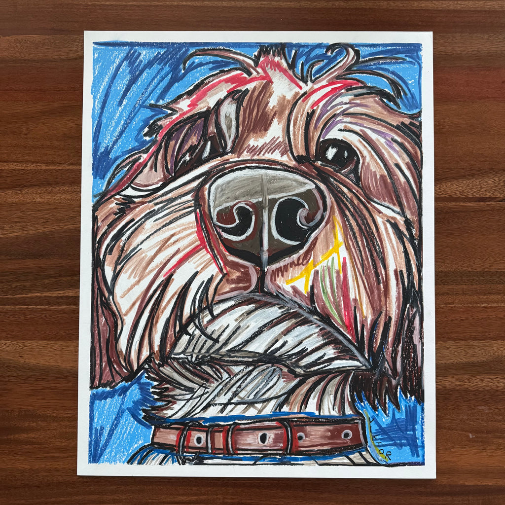 Desperado - ORIGINAL OIL PASTEL ARTWORK - 19x24" (video attached)