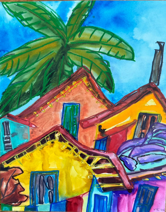 Colorful Mexican Village - Art Prints