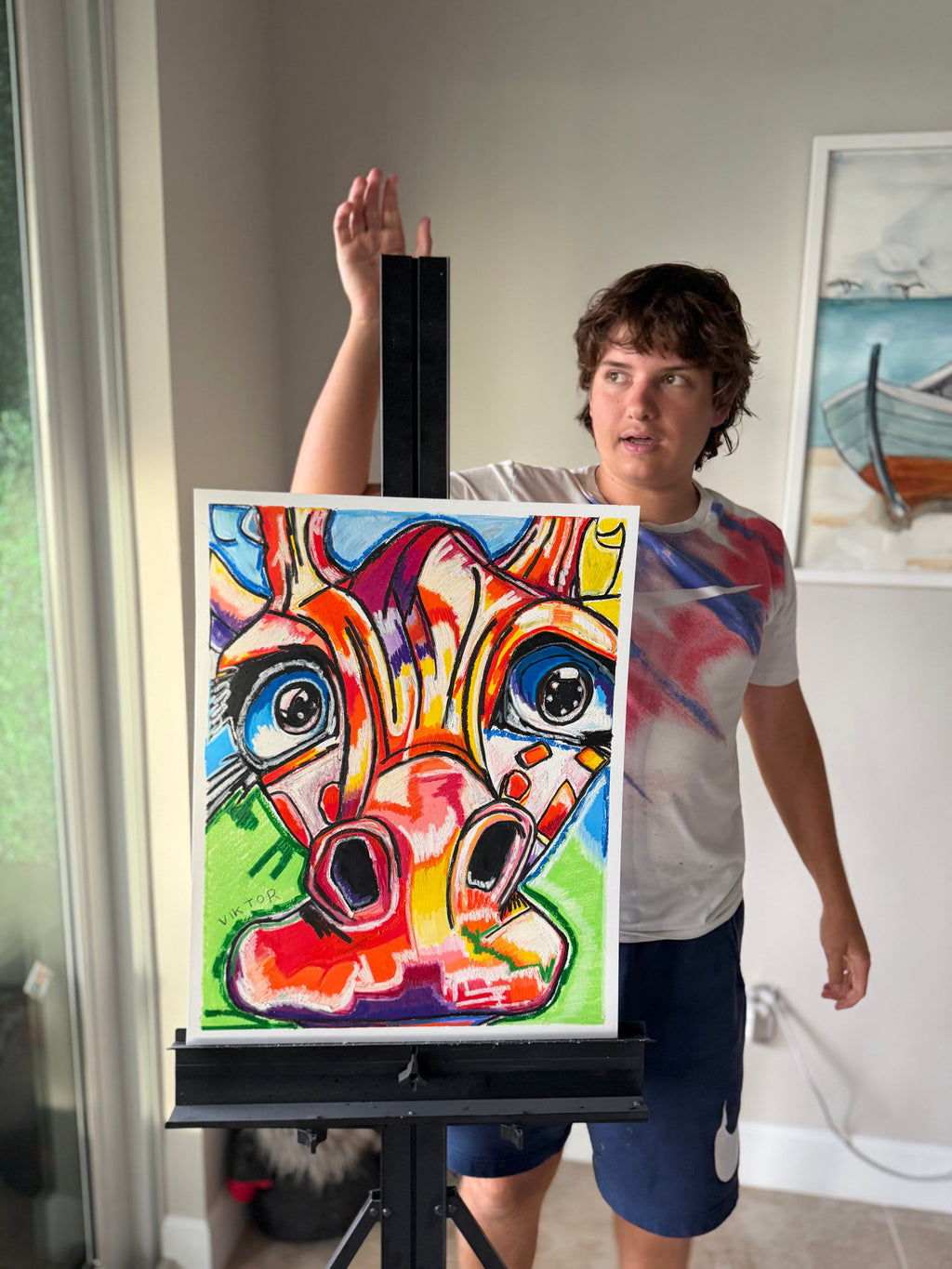 Savannah Sunset - ORIGINAL OIL PASTEL ARTWORK - 19x24" (video attached)