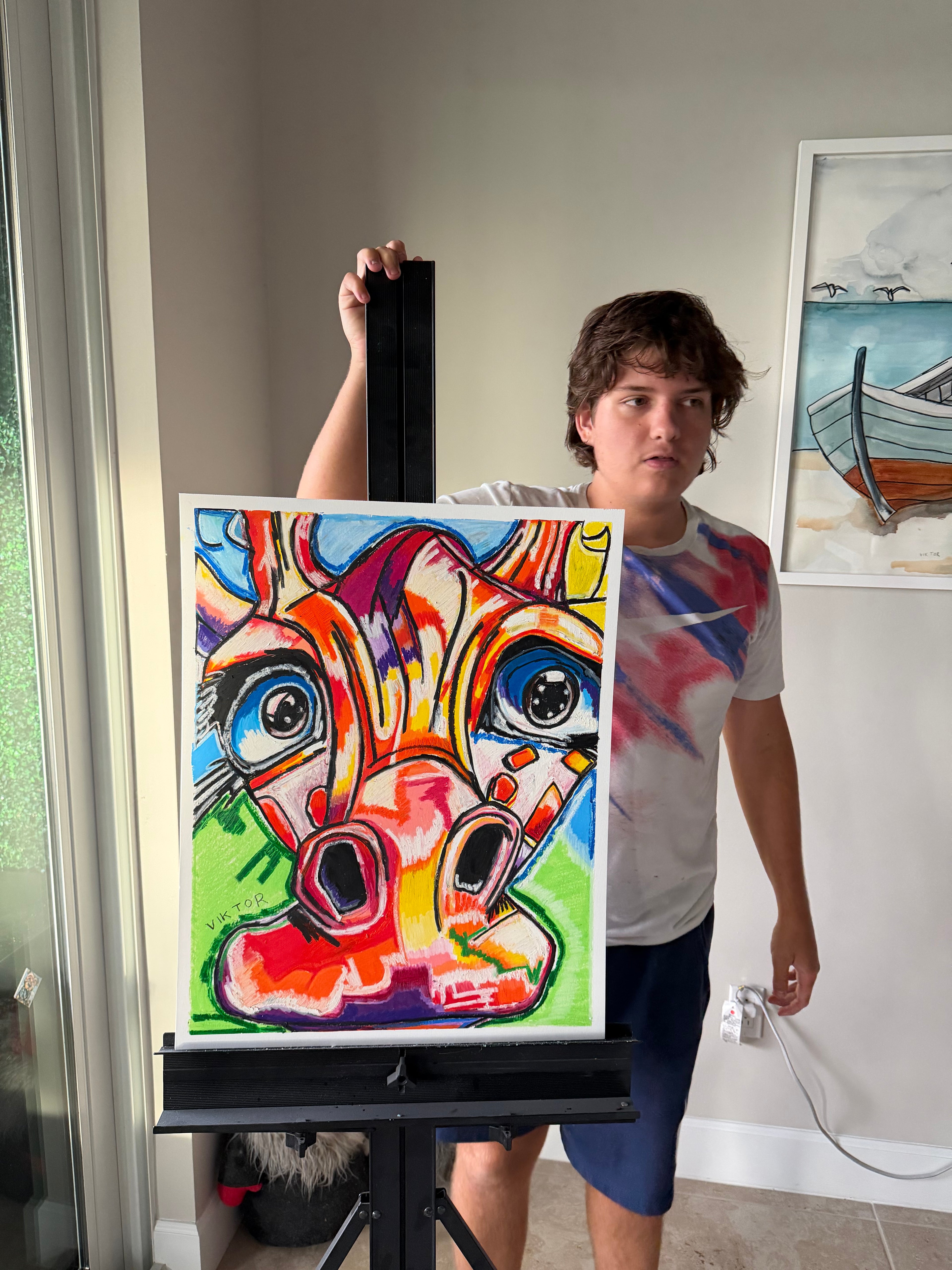 Savannah Sunset - ORIGINAL OIL PASTEL ARTWORK - 19x24" (video attached)