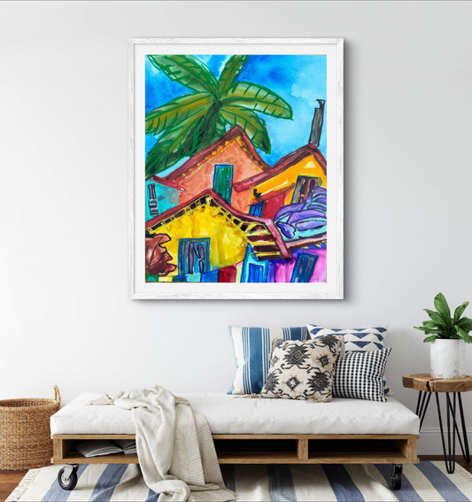 Colorful Mexican Village - Art Prints