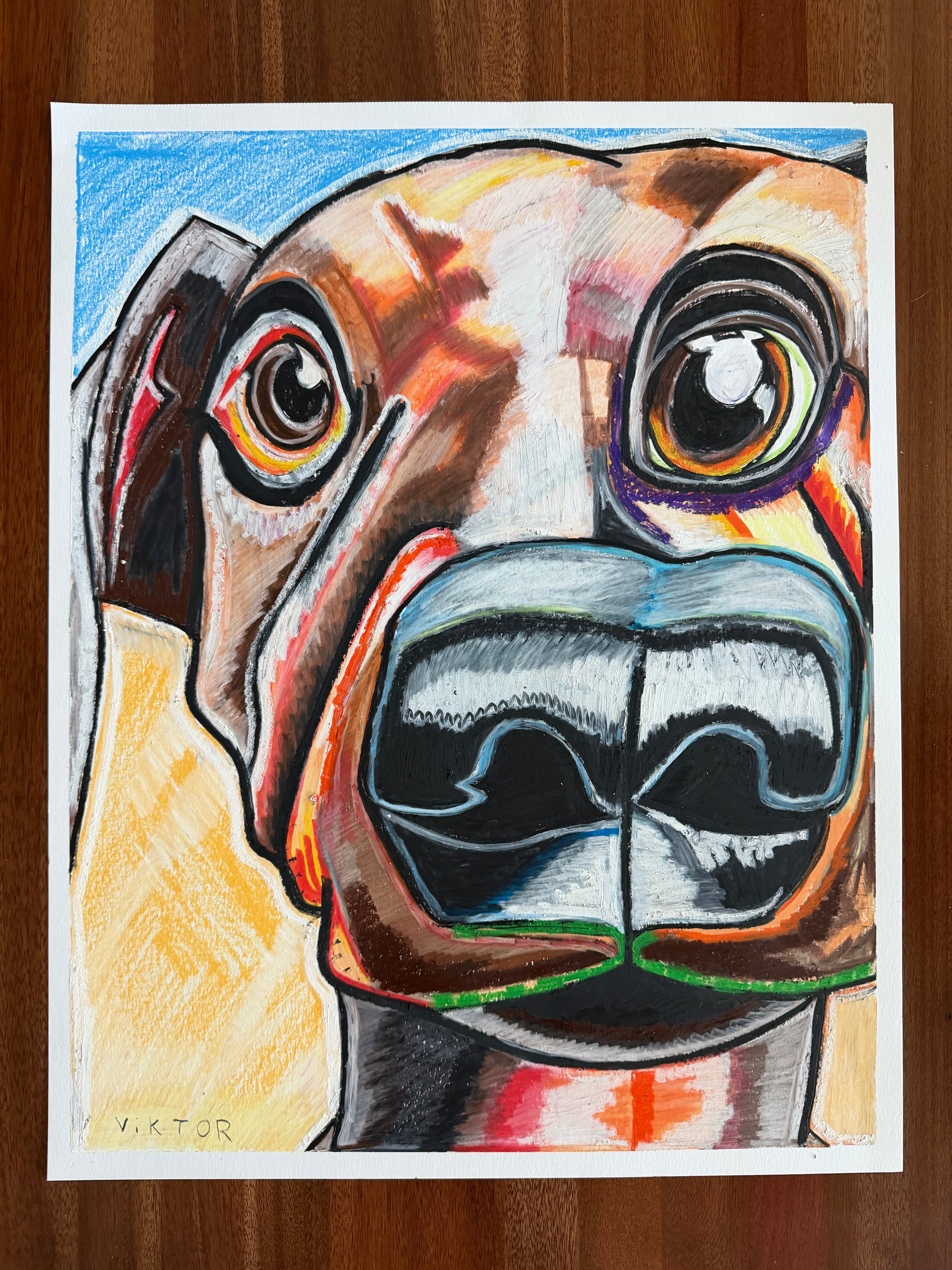 Cyclops - ORIGINAL OIL PASTEL ARTWORK - 19x24"