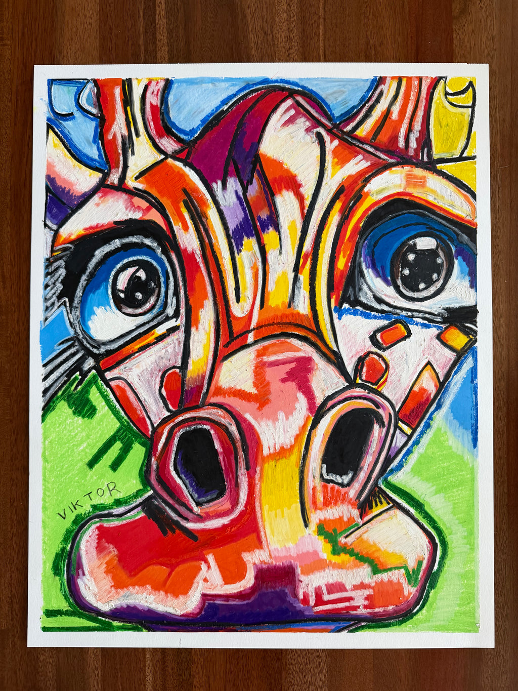 Savannah Sunset - ORIGINAL OIL PASTEL ARTWORK - 19x24" (video attached)