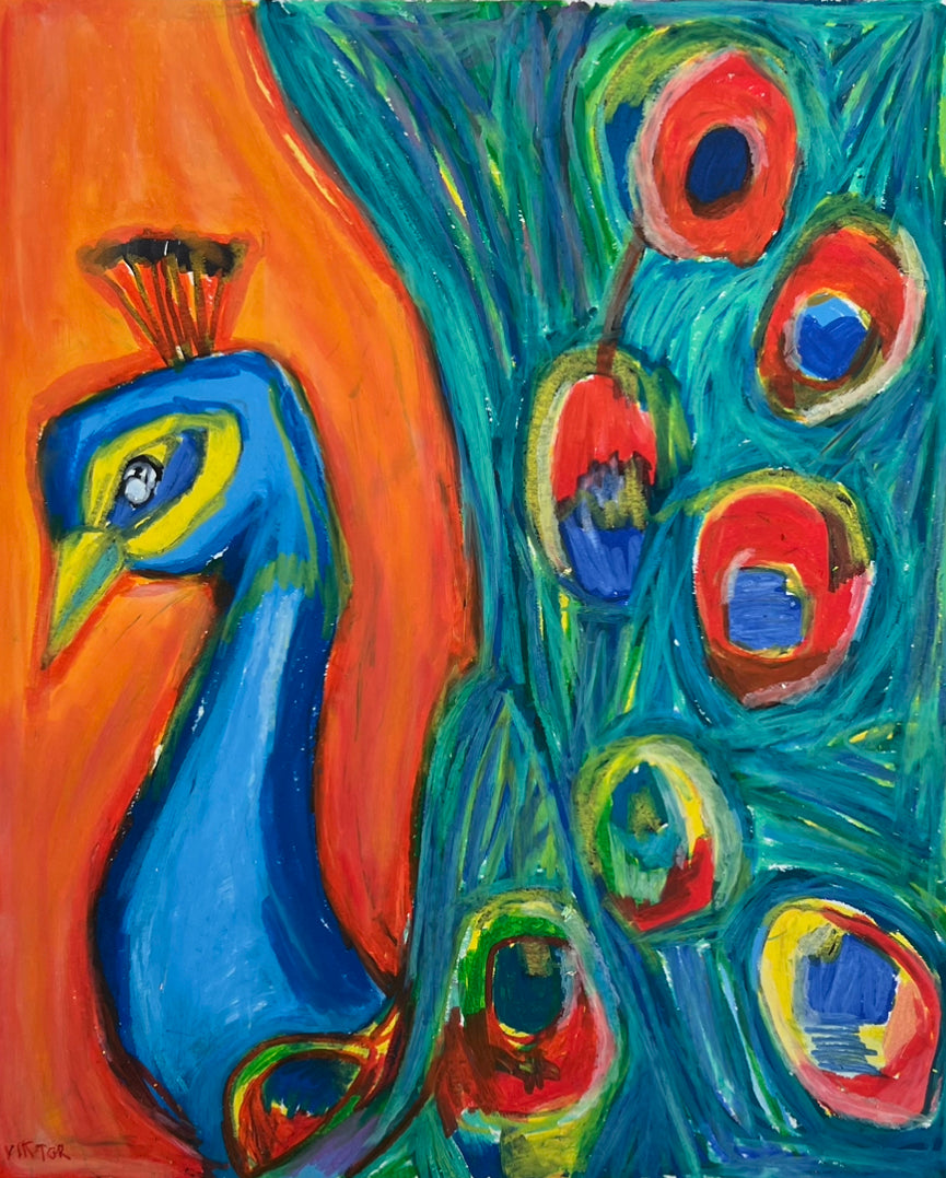 Colorful Peacock  - fine prints and canvas prints in more size