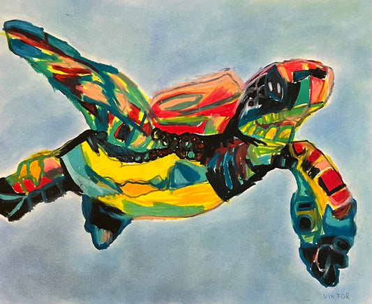Swimming Turtle  - fine prints and canvas prints in more size