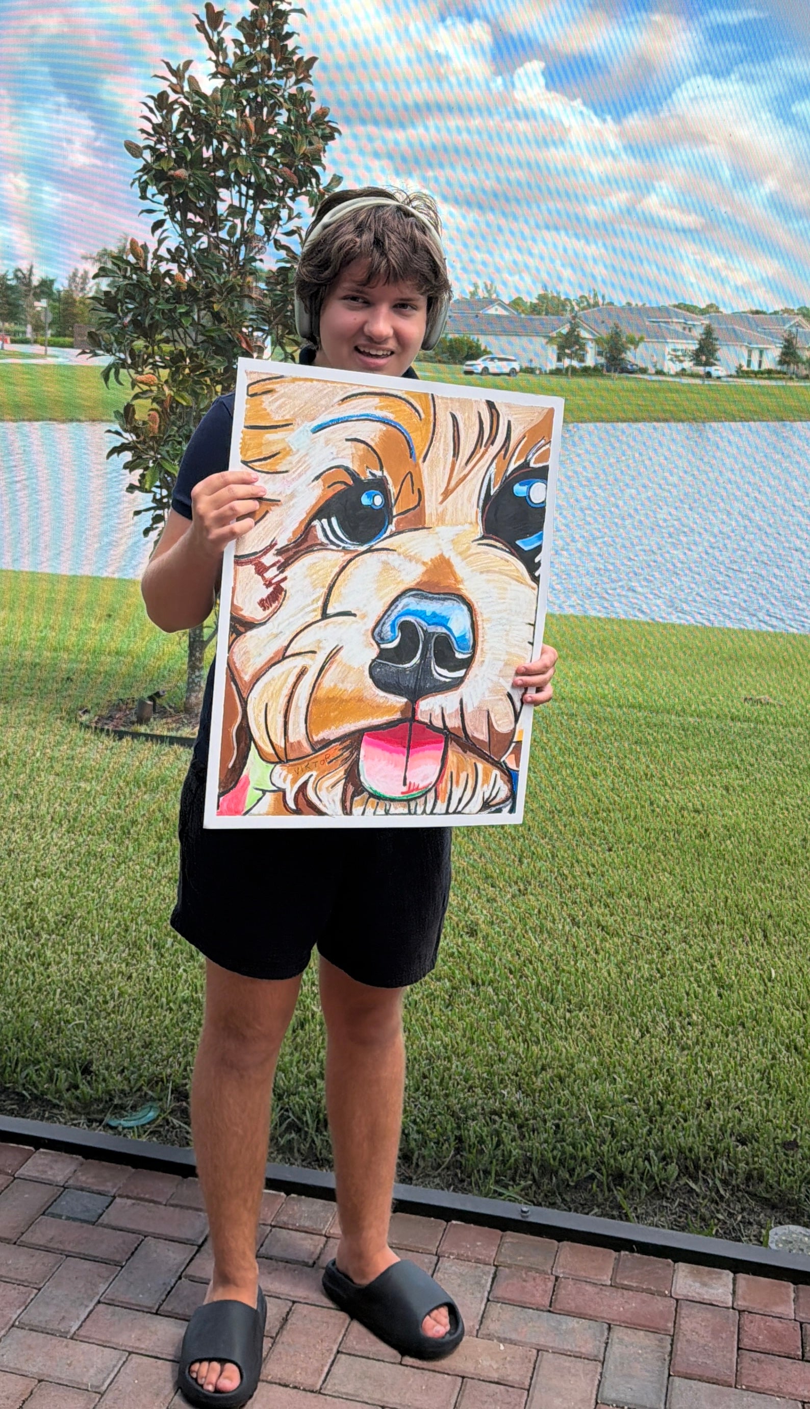 Buttercup Buddy - ORIGINAL OIL PASTEL ARTWORK - 19x24" (video attached)