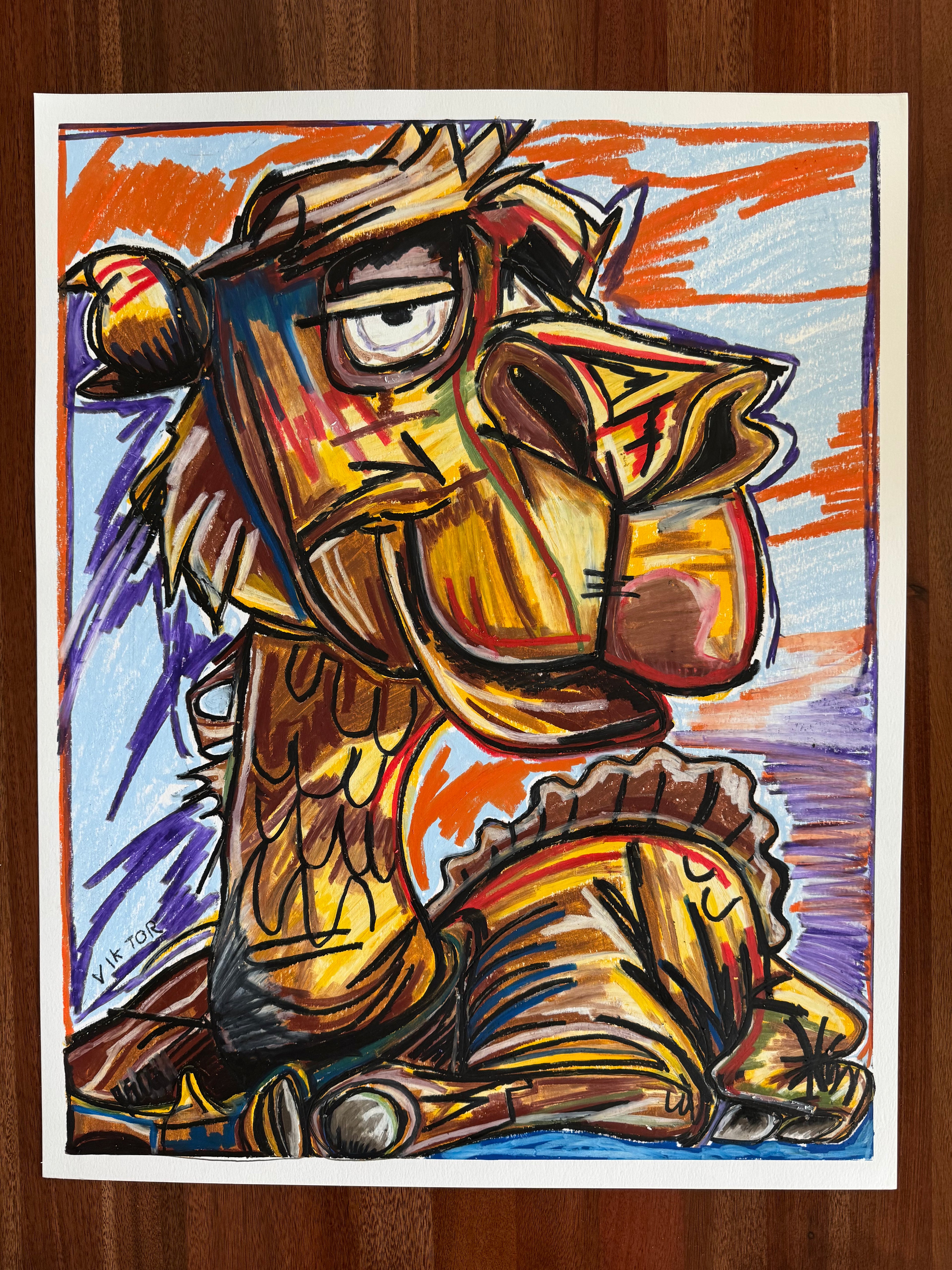 Sandy - ORIGINAL OIL PASTEL ARTWORK - 19x24"